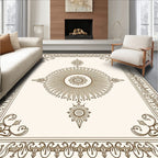 Ornate Sunburst And Floral Pattern Rug