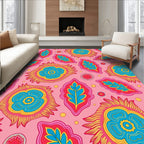 Vibrant Floral Psychedelic Pattern Rug