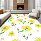 Whimsical Daisy Girls Sunshine Pattern Rug