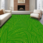 Lush Green Leafy Pattern Rug
