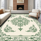 Green Floral Mandala Garden Style Rug
