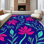 Bold Floral Leaf Pattern Design Rug