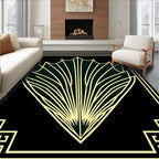 Art Deco Fan Patterned Design Rug