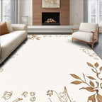 Elegant Brown Leafy Vine Pattern Rug