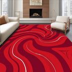 Crimson Swirls Abstract Pattern Rug