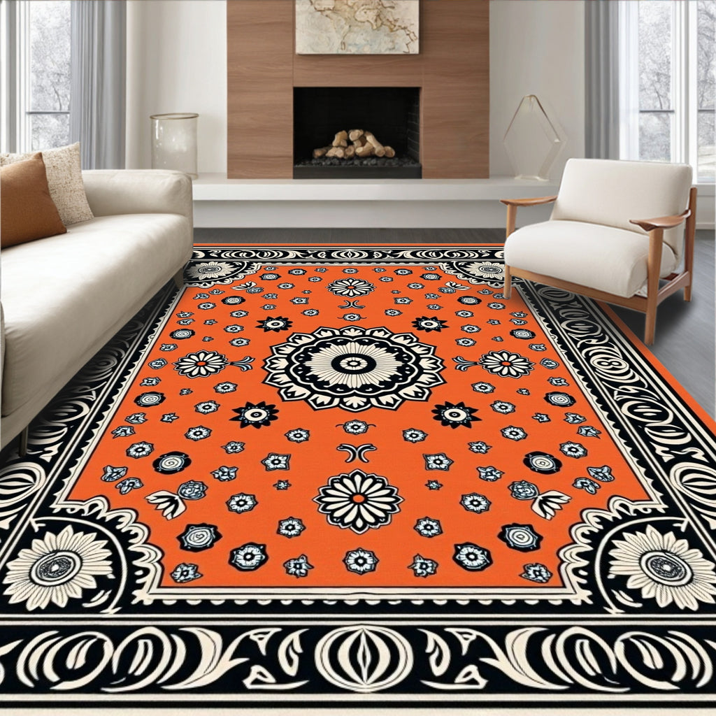 Bold Floral Patterned Statement Rug