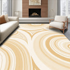 Organic Swirls Beige Gold Pattern Rug