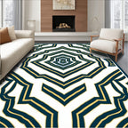 Bold Geometric Inlay Pattern Rug