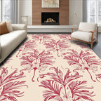 Art Nouveau Red Floral Design Rug
