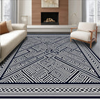 Intricate Geometric Maze Pattern Rug