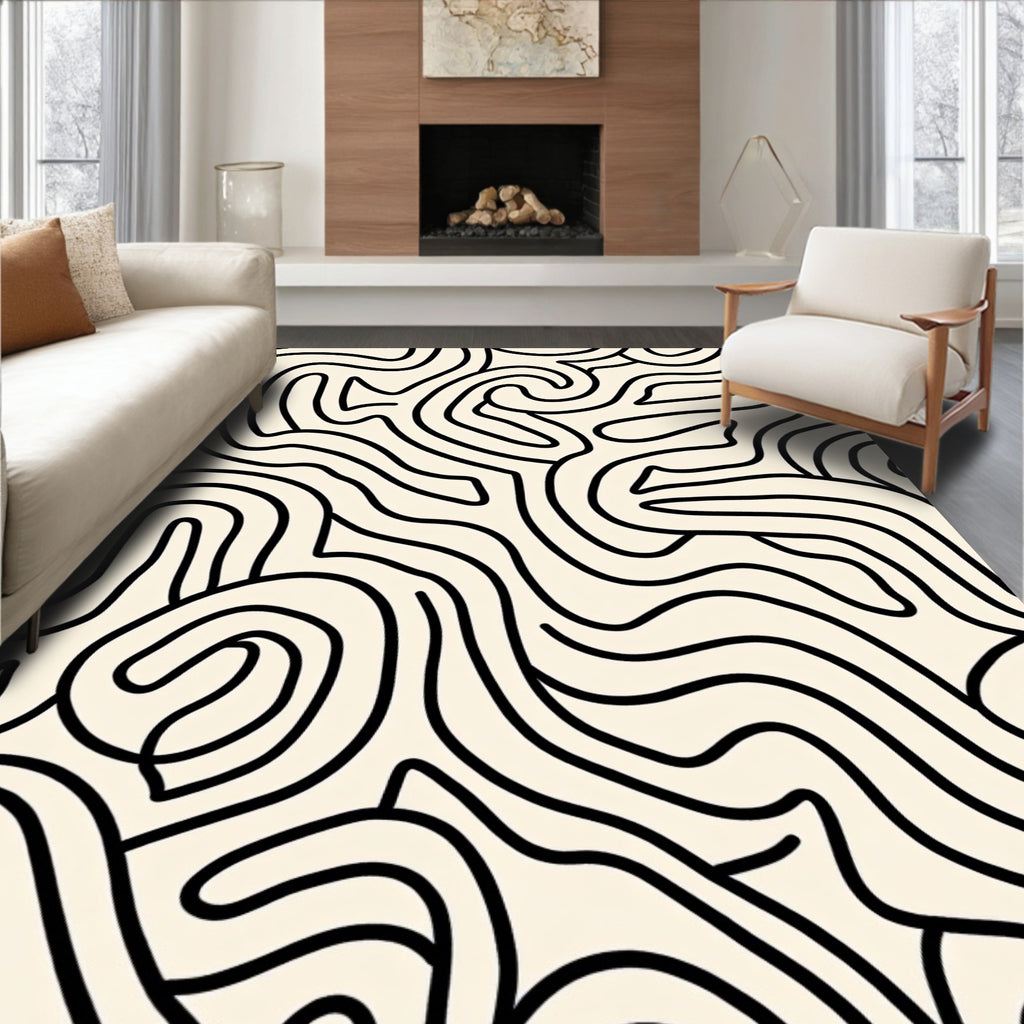 Abstract Line Art Pattern Rug