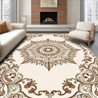 Intricate Floral Medallion Border Design Rug