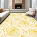 Golden Ginkgo Leaf Pattern Rug