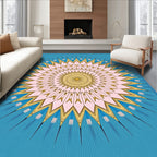 Art Deco Sunburst Mandala Design Rug
