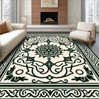 Classic Dark Floral Mandala Pattern Rug