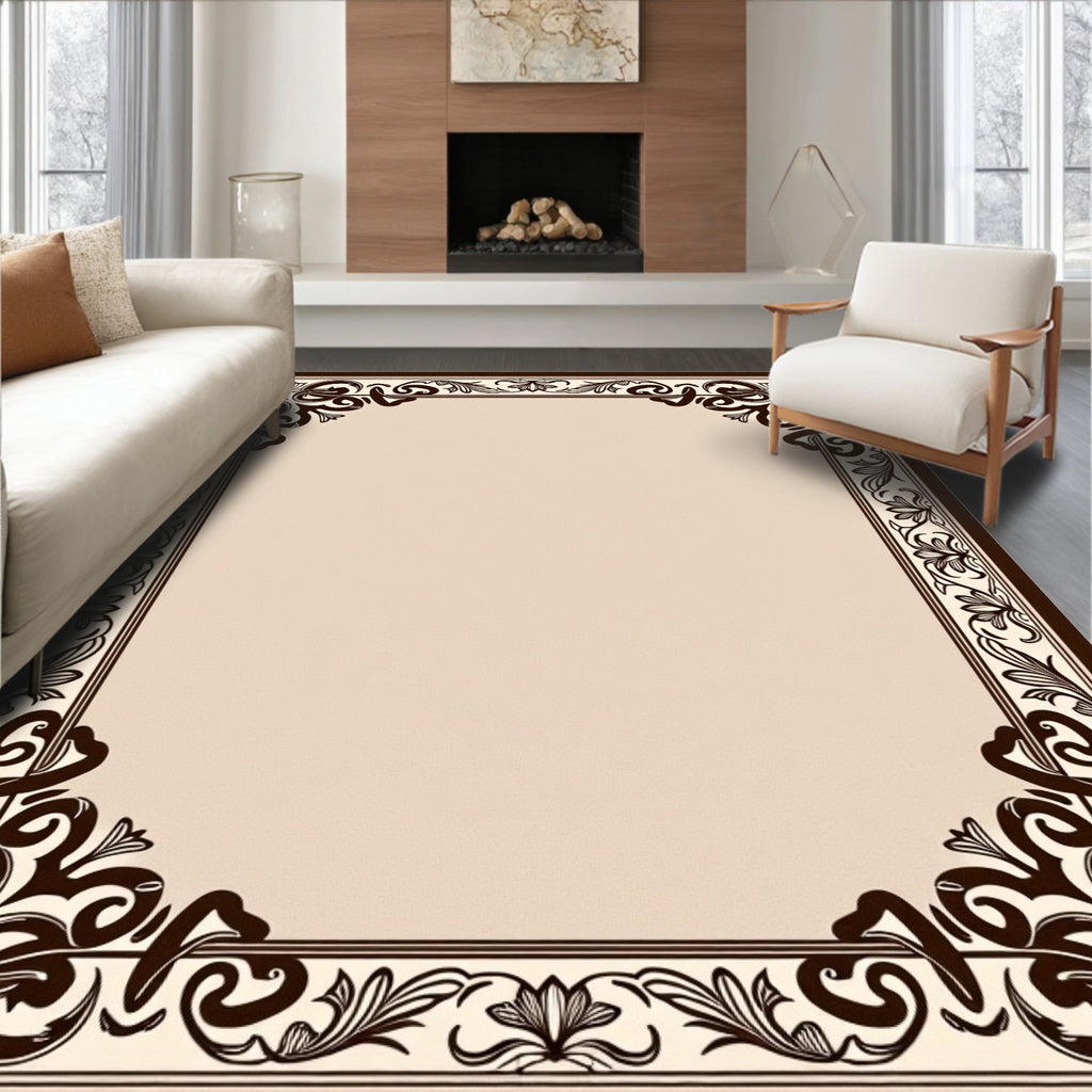 Classic Floral Scroll Scrollwork Design Rug