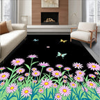 Floral Meadow With Butterflies Rug