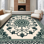 Elegant Floral Mandala Border Design Rug