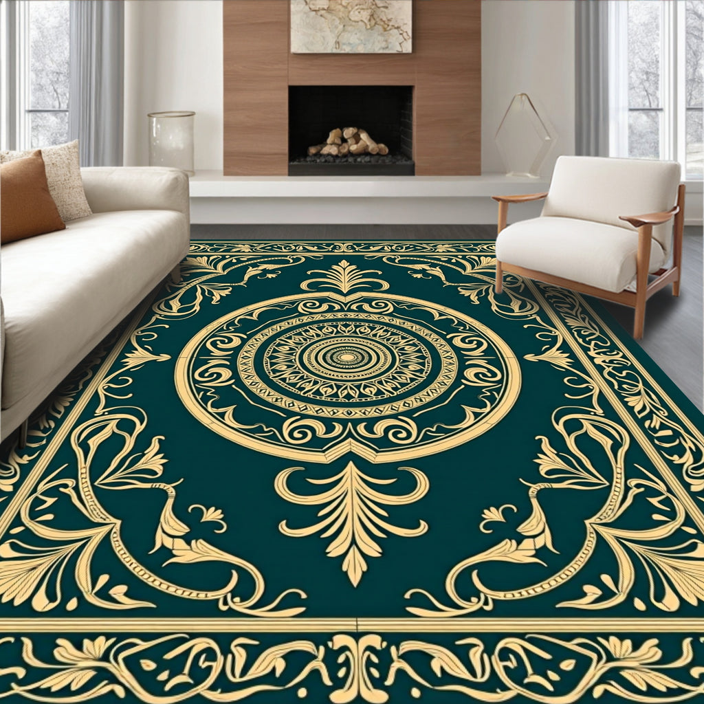 Intricate Floral Medallion Pattern Rug