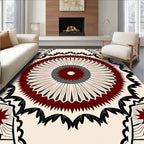Radiant Radial Mandala Pattern Rug