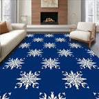 Deep Blue Snowflake Mandala Repeat Rug