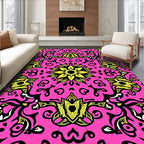 Pink Floral Mandala Pattern Design Rug