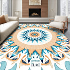 Geometric Floral Mandala Sun Design Rug