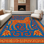 Stylized Zebra Swirl Pattern Rug