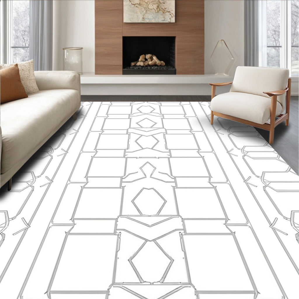 Geometric Intersecting Lines Pattern Rug