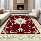 Elaborate Floral Scrollwork Patterned Rug