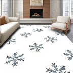 Gray Snowflake Scatter Holiday Rug