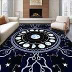 Celestial Moon Phases Mandala Design Rug