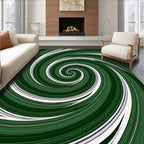 Green Swirl Pattern Design Rug