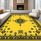 Ornate Black Floral Symmetry Rug