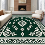 Elegant Ivory Floral Patterned Rug