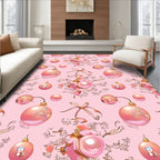 Pink Pearl Ornaments Floral Accents Rug