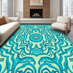 Oceanic Tribal Symmetry Pattern Rug
