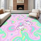 Whimsical Unicorn Swirl Pattern Rug