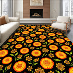 Vibrant Floral Patterned Folk Rug