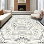 Concentric Lines Abstract Pattern Rug