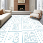 Abstract Line Art Geometric Patterns Rug