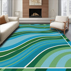Abstract Wavy Stripe Design Rug