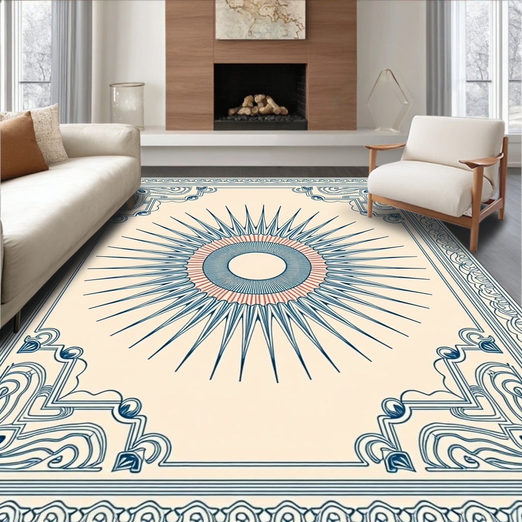 Sunburst Ornate Corners Design Rug