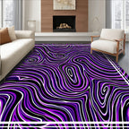 Purple Swirl Abstract Lines Rug