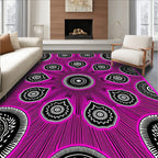 Vibrant Pink Psychedelic Floral Pattern Rug