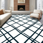 Diagonal Line Intersecting Pattern Rug