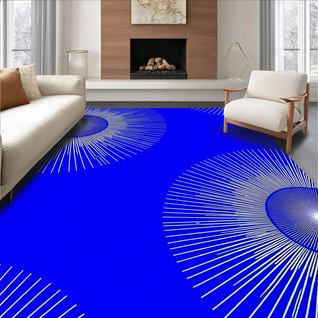 Radiant Sunburst Pattern Design Rug