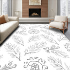 Simple Feather Leaf Scroll Artwork Rug