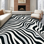 Dynamic Zebra Stripe Pattern Rug
