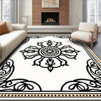 Classic Floral Medallion Scroll Design Rug